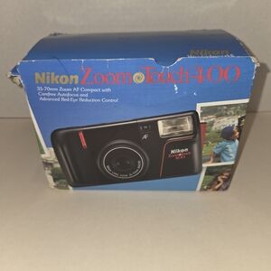 Nikon Zoom Touch 400 Camera AF 35-70mm Box & New Batteries Tested & Works 1990s